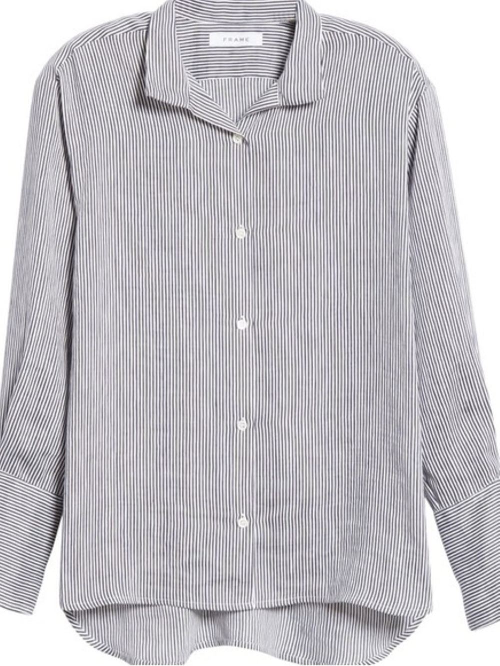 FRAME Women's Navy White Striped Button Down Shirt XS